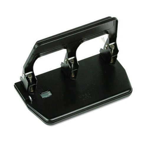 Master MP50 40-Sheet Heavy-Duty Three-Hole Punch, 9/32-Inch Holes, Gel Pad Handle, Black