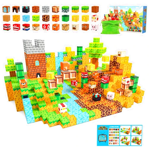 Fuwidvia Magnetic Blocks - 100PCS Magnets Cubes, Magnetic Building Blocks STEM Montessori Sensory Toys for 3 4 5 6 7 8-13 Year Old Boys Girls Birthday for Kids