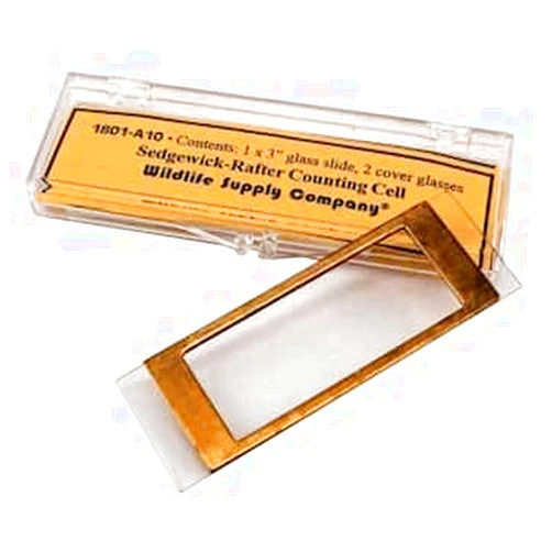 Wildco 549160 1801-A10 Sedgewick-Rafter Counting Cell, Brass, 1.0 mL