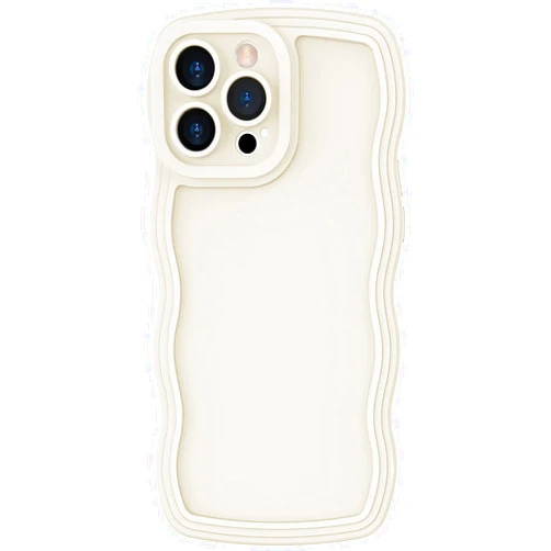 Anuck Case for iPhone 13 Pro Max Case Wave, Curly Frame Design for Women Girls, Cute Wavy Solid Color Aesthetic Phone Case Soft Flexible TPU Shockproof Full-Body Protective Case Cover 6.7