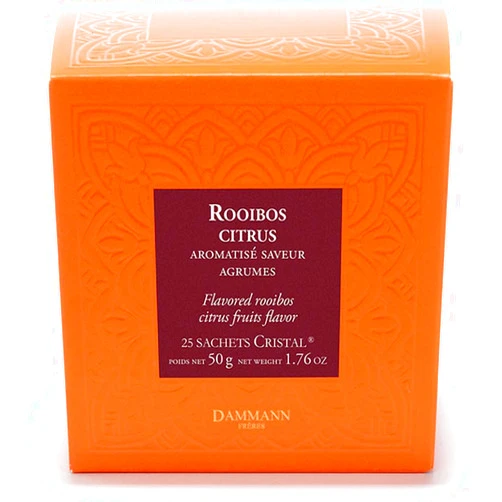 Dammann Freres Dammann Teas Rooibos Citrus Herbal Tea Infusion - 25 Crystal Tea Bags Sachets