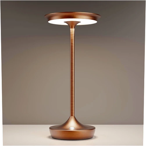 SHANGCAI LED Rechargeable Cordless Table Lamps, Portable Outdoor Battery Operated Table Light 3 Color Stepless Dimming Table Lamp with Memory Function for Patio Restaurant Dining Room Moka
