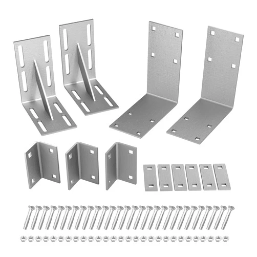 Vlaeng Heavy-Duty 90° Corner Dock Hardware Kit, Heavy Duty Boat Dock Steel Hardware Kits, Galvanized, Floating Dock Backer Plate, Inside Corner, 1/2