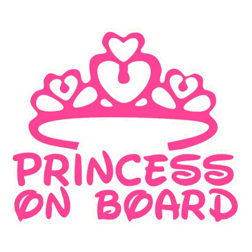 N/ A Princess on Board Sticker Decals Safety Signs for Girl Daughter Baby on Board Baby in Car Window Bumper Stickers Pink 7 x 5.7 in