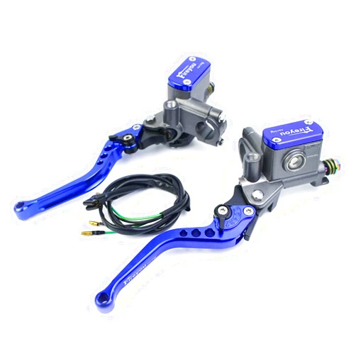 Fireyouracing 7/8 inch Universal Motorcycle Master Cylinder Reservoir Double Hydraulic Brake Clutch Levers Adjust for Street Pit Bike Pedal Scooter Dirt Bike Motorcycle 50cc-400cc Motocross (Blue)