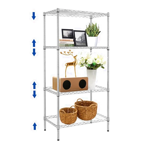 Doredo 4 Tier Wire Shelving Rack with NSF Certified, Adjustable Metal Shelves for Storage, 4 Tier Chrome Shelving Unit with Leveling Feet, 18