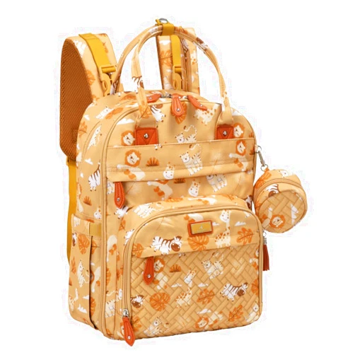 BabbleRoo Diaper Bag Backpack - Baby Essentials Travel Tote - Multi Function Water Resistant Diaper Bag, Travel Essentials Baby Bag with Changing Pad, Stroller Straps & Pacifier Case - Unisex, Safari