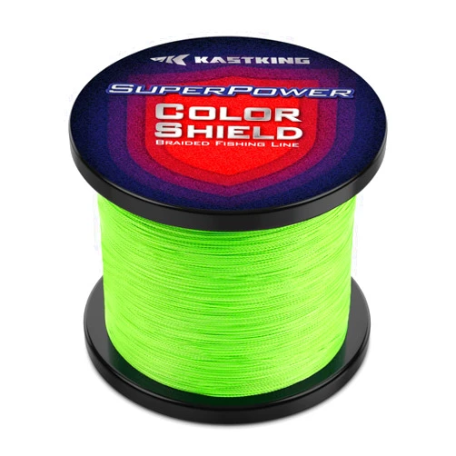 KastKing Superpower ColorShield Braided Fishing Line - Colorfast Braided Line, 100% Solution Dyed UHMWPE Fiber, Smooth & Strong Superline, Near Zero Stretch, Sensitive, High Abrasion Resistance