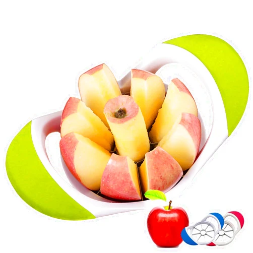 DSafer Apple Slicer and Corer,Apple Cutter Tool for 4.17 Inch Big Apple with 430 Grade Stainless Steel,8 Sharp Blades and Easy Grip,Dish-Washer Safe and 100% Rust Resistant from DSafer(Green).