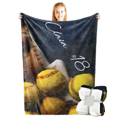 Dyoart Personalized Baby Blankets for Boys Custom Blanket for Toddlers Kids Sherpa Fleece Bed Throw Blanket Swaddle for Newborn Gifts for Birthday Baby Shower Nursery Deep Blue Blanket