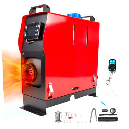 PHILTOP Diesel Heater 12V 8KW All-in-One Car Heater for Vehicle, Diesel Air Heater with Muffler Remote Control LCD Switch for Car Camping Indoor Trucks Boat Bus RV Trailer Camper Rectangle 1 Hole