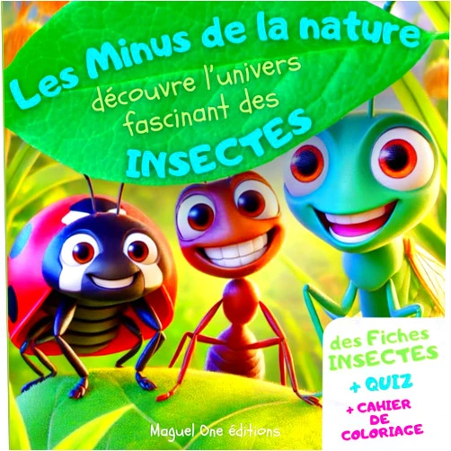 Téa Tomé Les Minus de la nature: découvre l'univers fascinant des Insectes - fiches descriptives - quizz - cahier de coloriage (Les P'tits Curieux de la Nature) (French Edition)