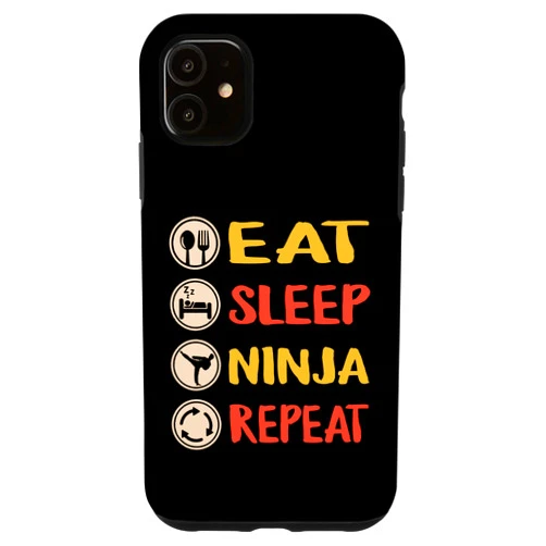 Rubike Cube Tees by Maytojuly Co. iPhone 11 Ninja Vintage Eat Sleep Ninja Repeat For Kids For Boys cute Case