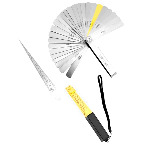 QWORK One 1-15mm Wedge-Shaped Vernier Feeler Gauge, 32 Steel Feeler Gauge, One1-15mm Stainless Gap Hole Taper Welding Gauge Test Ulnar
