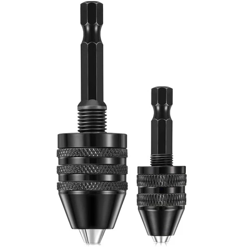 Homhelar 1/4 Inch Hex Shank Keyless Drill Chuck Quick Change Adapter Converter drill adapter (0.3mm-3.6mm 0.3mm-6.5mm)