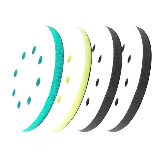 Elechiakan 4 Pack Upgraded Foam Sanding Pads for Orbital Sander, 5 Inch 8 Holes Orbital Sander Surfprep Foam Pad, Hook and Loop Soft Density Interface Pads with Soft & Hard Cushion Sponge Buffer by Elechiakan