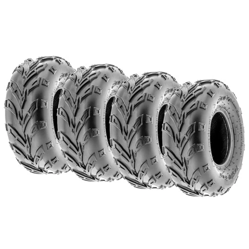 SUNF Set of 4 SunF A004 Go-Kart ATV Tires 145/70-6 Front & 145/70-6 Rear, all terrain, 6 PR, Tubeless