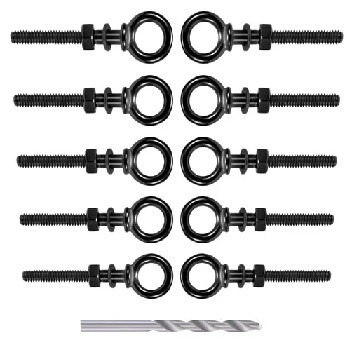 RiaYer 10 Pack Eye Bolt, 1/4” x 3