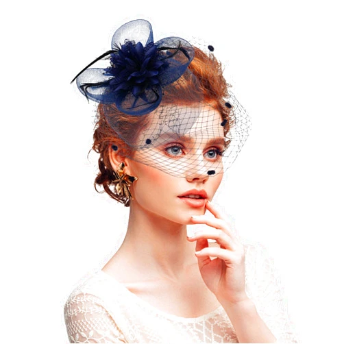 AFUOWER Fascinators Hat for Women Tea Party Headband Kentucky Derby Hat Wedding Cocktail Flower Mesh Feathers Hair Clip for Girls