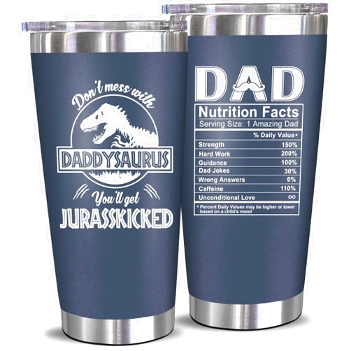 NewEleven Christmas Gifts For Dad, Men - Funny Birthday Gifts For Dad, Husband - Present Idea For Father, New Dads, Papa, Bonus Dads, Husband, Uncle, Guy From Daughter, Son, Kids, Wife - 20 Oz Tumbler