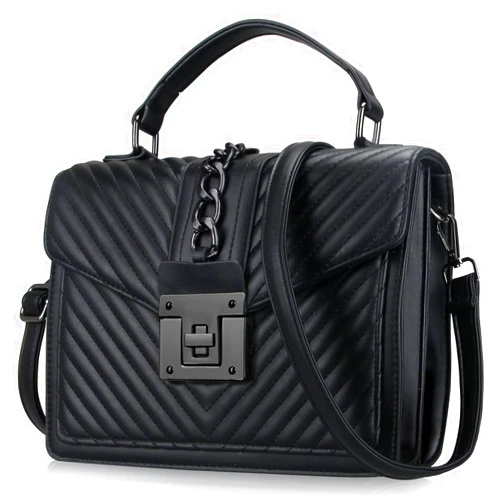 Voikukka Top Handle Bag Quilted Crossbody Bags Trendy Designer Handbags for Women Black Leather Cross Body Satchel Purses Shoulder Bag