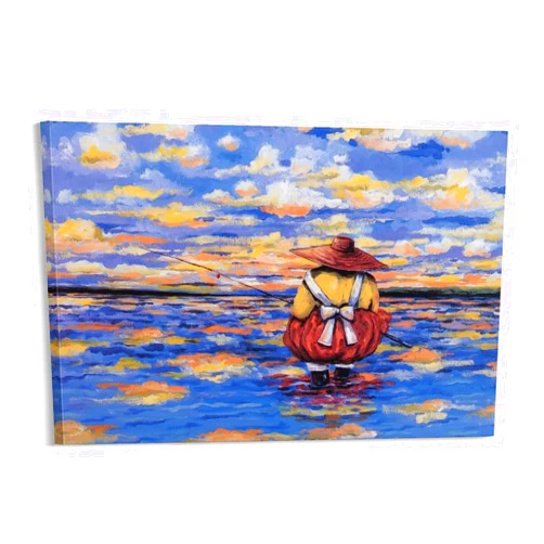 Generic Artist Jonathan Green Fishing During High Tide Creative Oil Painting Vintage Art Poster Canvas Painting Posters And Wall Art Images For Room Aesthetics And Decoration12x18inch(30x45cm)