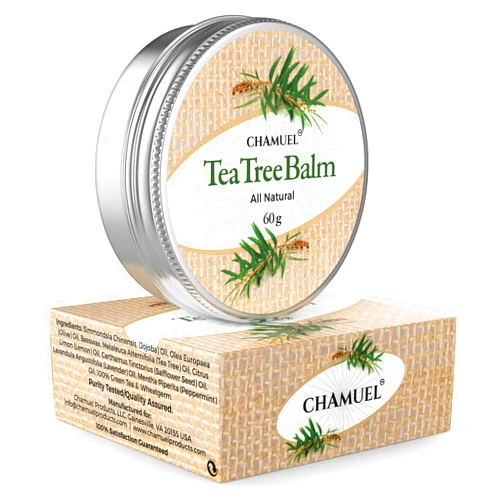Chamuel TEA TREE OIL BALM -100% All Natural | Great Cream for Soothing Irritations like Eczema, Psoriasis, Rashes, Insect Bites, Folliculitis, Acne, Itches, Dry Chapped Heels, Cuticles, Saddle Sores and more!