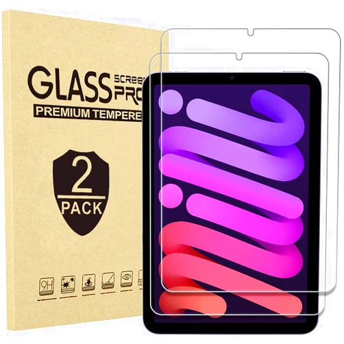 Lnuyefn [2 Pack] Screen Protector for iPad Mini 6 8.3 inch 2021, Tempered Glass Screen Film Guard Screen Protector for iPad Mini 6th Generation A2567 A2568 A2569 -Clear