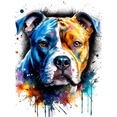 Generic Diamond Art Painting Kits for Adults,Staffordshire Bull Terrier Cute Funny Dog Puppy(2) 5D DIY Full Round Drill Paint with Diamond Dots, Home Wall Decor 11.7 x 15.8 Inch