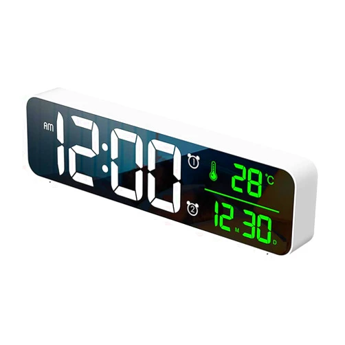 Ochine LED Digital Alarm Clocks USB Charger Alarm Clock Night Light Display Dual Clock Easy Full Range Brightness Dimmer with Snooze Function for Bedroom Office Desk
