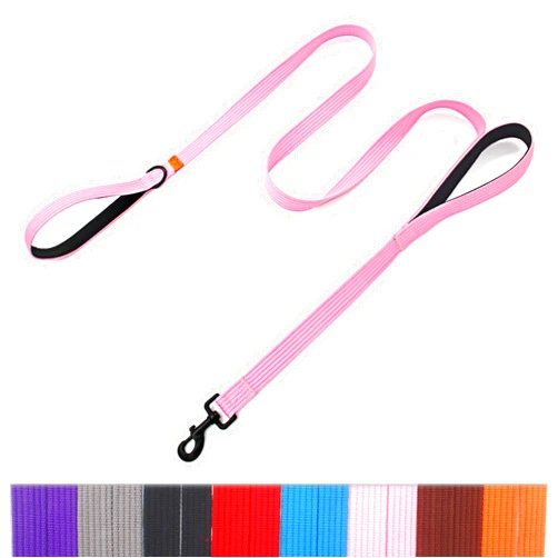 lynxking Dog Training Leash Double Handle Dog Leash Heavy Duty 6ft Webbing 2 Padded Handles Leash Long Reflective Safety Walking Lead for Small Medium Large Dogs
