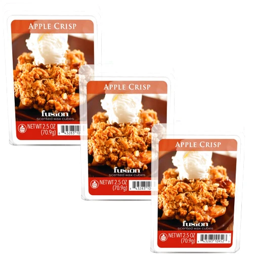 FUSION by Scentsationals Scented Wax Fragrance Melts - Apple Crisp - Wax Cubes Pack, Home Warmer Tart, Electric Wickless Candle Bar Air Freshener, Spa Aroma Decor Gift - 2.5oz (3-Pack)