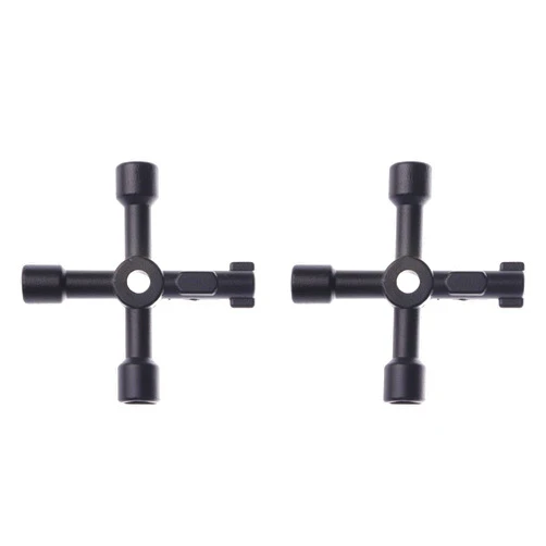 Vctitil 2 Pack Electric Cabinet Keys Gas Meter Keys Universal 2PCS Alloy Black for Train Electrical Elevator Cabinet Valve