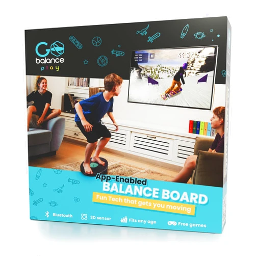 GoCube GoBalance Play - Smart Balance Board Game with Bluetooth Motion Sensors, Professional Wobble Board with 12 Interactive Games for Fun, Balance Training and Home Gym Workout