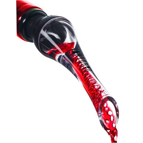 Vintorio Wine Aerator Pourer - Premium Aerating Pourer and Decanter Spout (Black)