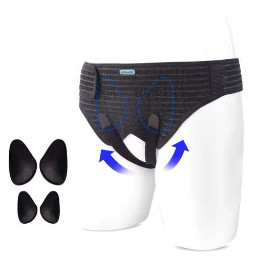 Lefeke Hernia Belts for Men Inguinal, Hernia Support Brace for Groin Pain Relief, Hernia Truss for Bilateral Hernia, Adjustable Waist Guard Left or Right Side (M with 4 Compression Pads)