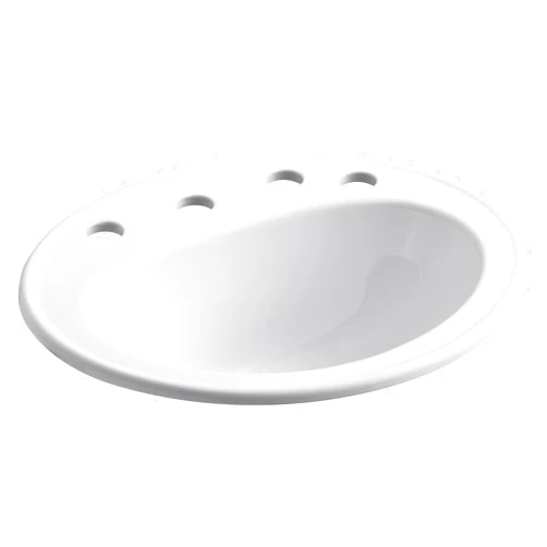 KOHLER K-2196-8R-0 Pennington Self-Rimming Bathroom Sink with 8