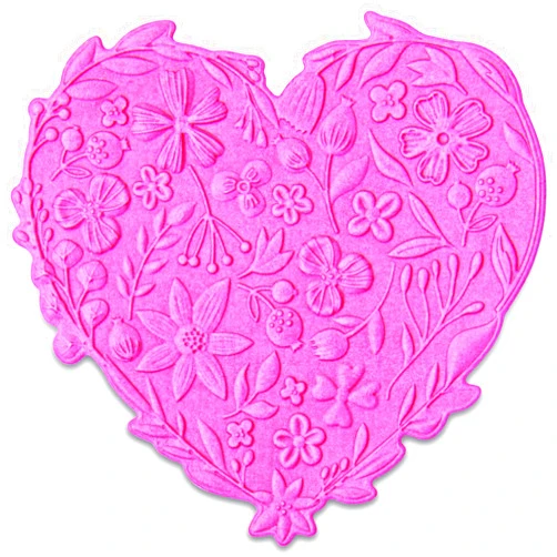 Sizzix 3-D Impresslits Embossing Folder Floral Heart by Kath Breen, 665743, Multicolor