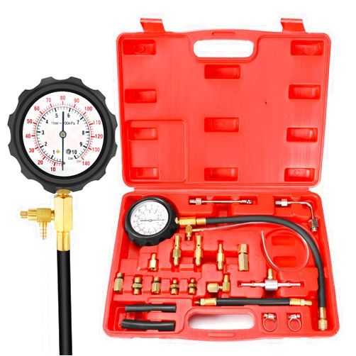 BETOOLL 0-140PSI Fuel Injector Injection Pump Pressure Tester Gauge Kit Car Tools (Master)