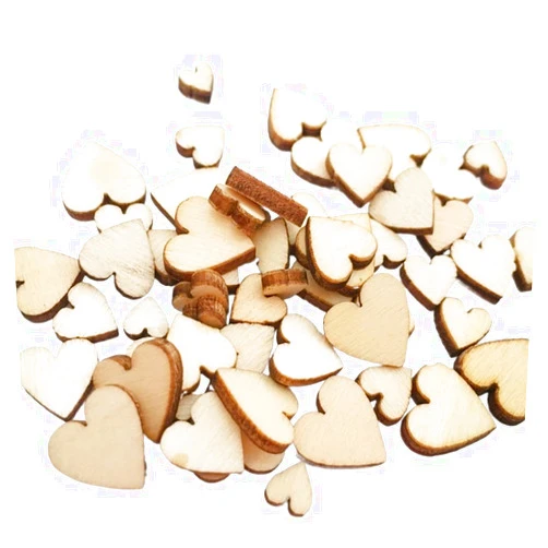Kesvila Love Hearts Shaped Wood Slices,Wooden Heart Confetti, Unfinished Wood Different Sizes Rustic Wooden Pattern DIY Crafts for Wedding Party Ornaments (Mixed Size,300 Pcs)