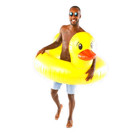 BigMouth Inc. Giant Duck Pool Float, Over 4' Wide, Inflatable Floatie Tube, Blow Up Swim Ring, Outdoor Summer Pool Party Water Toy