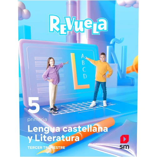 Raúl Rubio Jara,Esther Echevarría,Elena Díaz-Plaza,Ruth Prada Yañez,Alejandro Herrerías Silva,Gema García Ingelmo,Aarón Illa Gómez,Shutterstock,,ALBUM ARCHIVO FOTOGRAFICO S.L.,Archivo SM,,Jesús Huguet Lengua Castellana y Literatura . 5 Primaria. Trimestres. Revuela