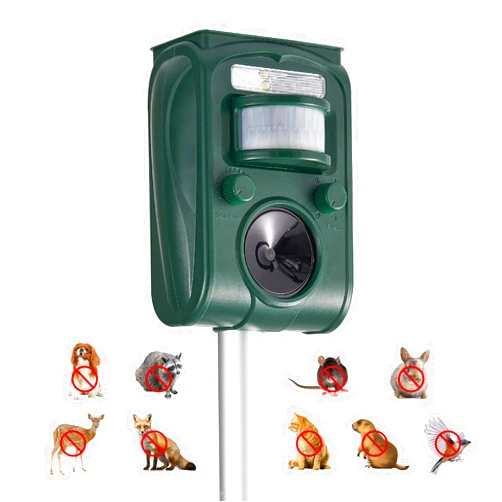 CIIC 2025 Upgraded Solar Animal Repellent, Cat Repellent Outdoor Motion Detection, Squirrel Deer Repellent Deterrent lP66 Waterproof, Drive Dog, Rabbit, Rodent, Raccoon for Garden Yard, Dark Green