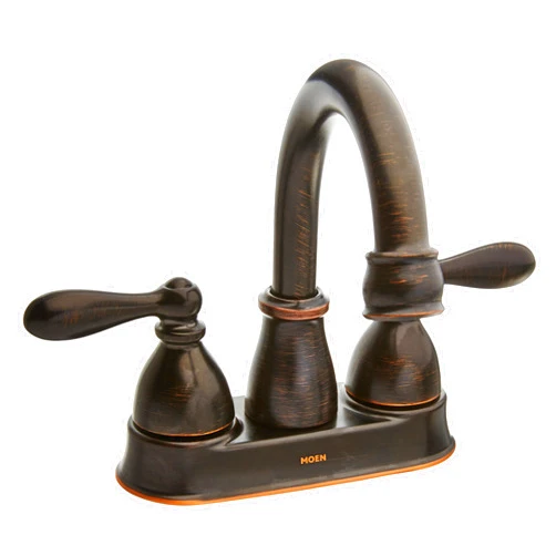 Moen WS84667BRB Caldwell Two-Handle High Arc Bathroom Faucet, Pack of 1, Mediterranean Bronze