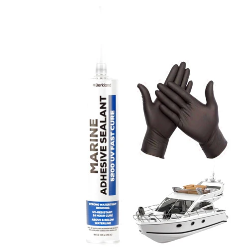 Berkland 10 oz Marine Adhesive Sealant 5200 Fast Cure (White) - Permanent, Watertight Bonding and Sealing - UV Resistant, Above & Below Waterline - Compare to 05203 and 06520 FC M - by Berkland