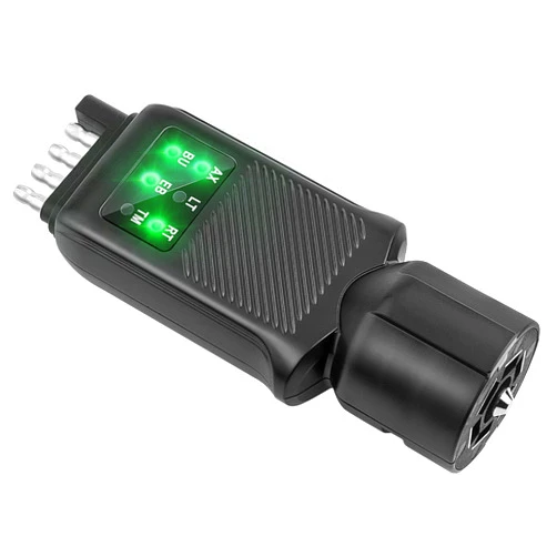 Oyviny 7 Way Blade & 5/4 Pin Trailer Light Circuit Tester with Double-Sided LED Indicators, 7 Pin to 5 Flat Trailer Tester for RV Truck Trailer Socket, Not Suitable for Vehicle with Lamp Out Sensor