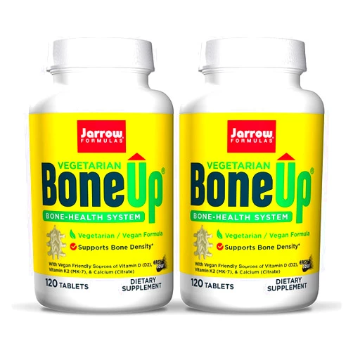 SNANA Jarrow Formulas BoneUp Vegetarian - 120 Tablets, Pack of 2 - Vegetarian/Vegan Supplement for Bone Health - Vegan-Friendly Sources of Vitamin D3, Vitamin K2 (as MK-7) & Calcium - 120 Total Servings
