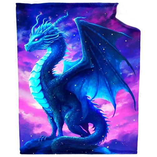 CORGI BLANKET Dragon Blanket Blue Dragon Blanket Gift for Woman Man Girls Boys Dragon Gift for Dragon Lovers Soft Flannel Blue Dragon Blanket for Living Room Sofa Couch Decor 40
