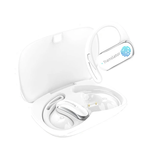 ANFIER AI Translation Earbuds Real-Time 3-in-1 Language Translator Earbuds 144 Languages & Accents,Open-Ear Design Fit iOS & Android for Travel Business Learning(AF56 White Online)
