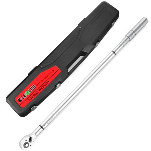 Leolee Torque Wrench 3/4-Inch Drive(100-650 ft-lbs/135-880Nm), Industrial Adjustable Torque Wrench Set with Torque ±3% Accuracy, Precision Mechanic Tools for Oil Rigs, Trucks & Off-Road Equipment